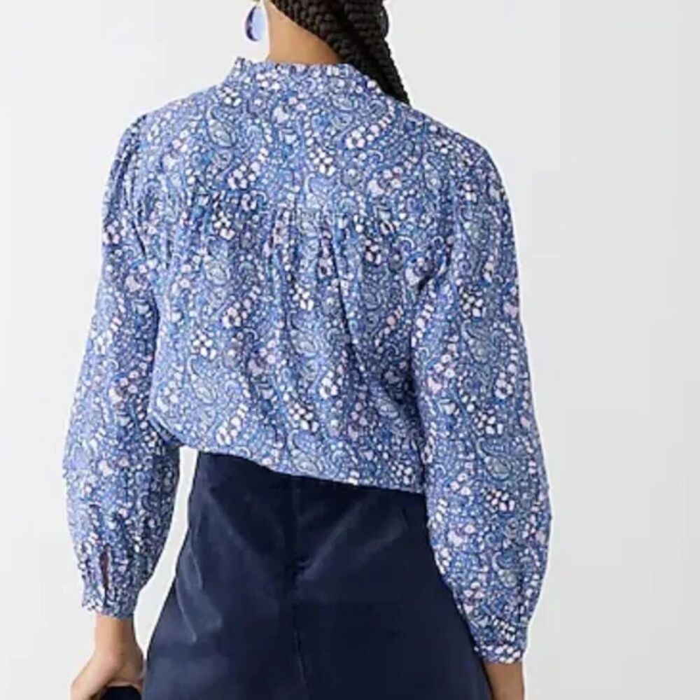 J.Crew Button Front Ruffleneck Popover In Liberty… - image 2